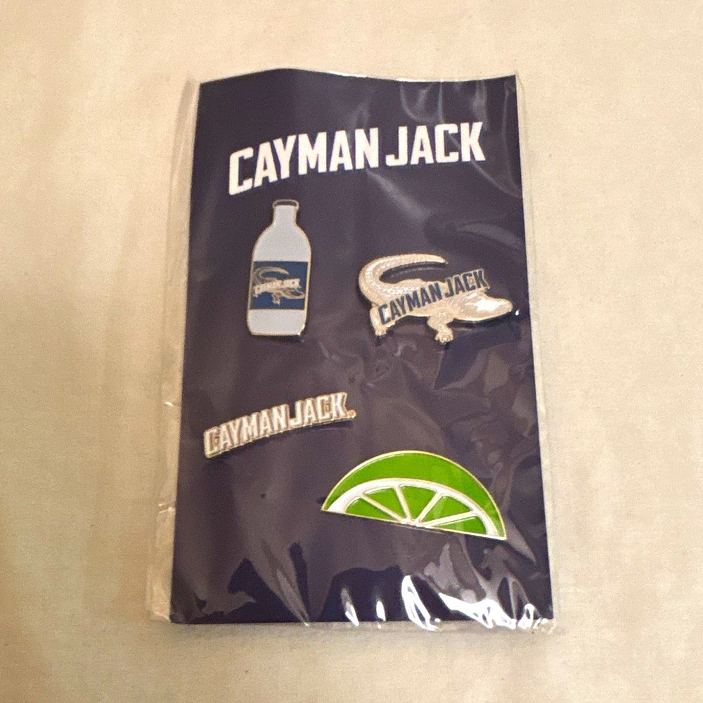Cayman Jack Pinback Button Lot - Bottle, Gator Logo, Classic Logo & Lime Slice